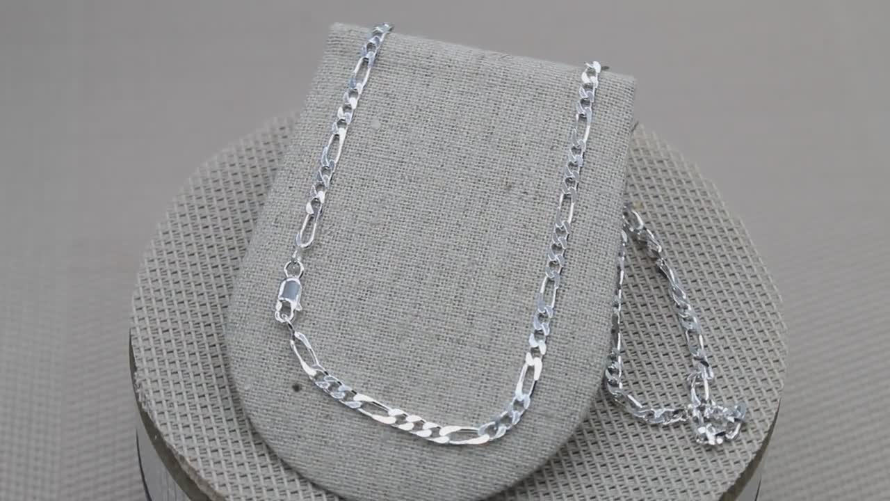 Figaro Chain, Sterling Silver Chain, Mens Chain, Big Chain, 17.72 inches  Chain, 19.68 inches Chain, 21.65 inches Chain, 23.62 inches Chain