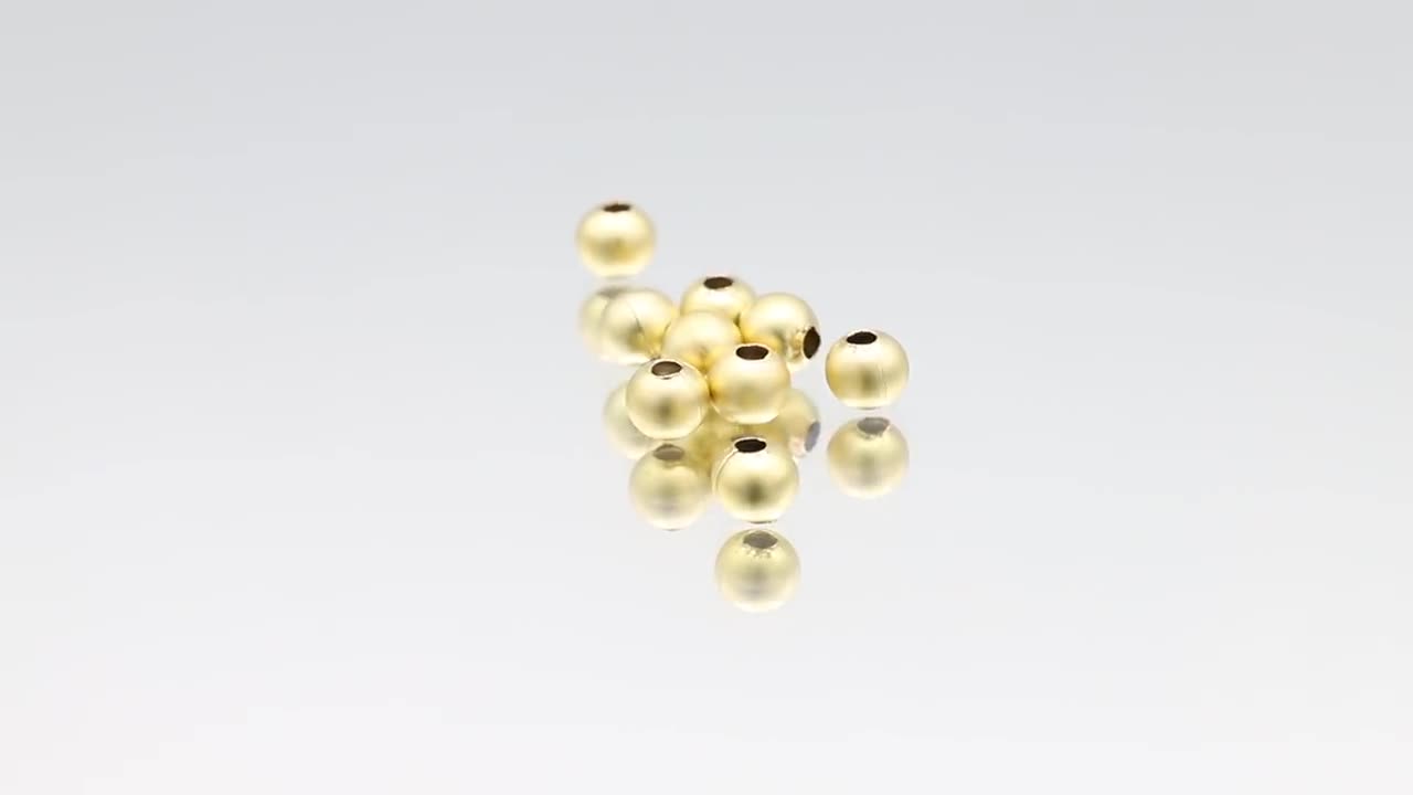 Gold Ball Spacer Beads, Mini Round Beads, Rustic Ball Bead, Gold