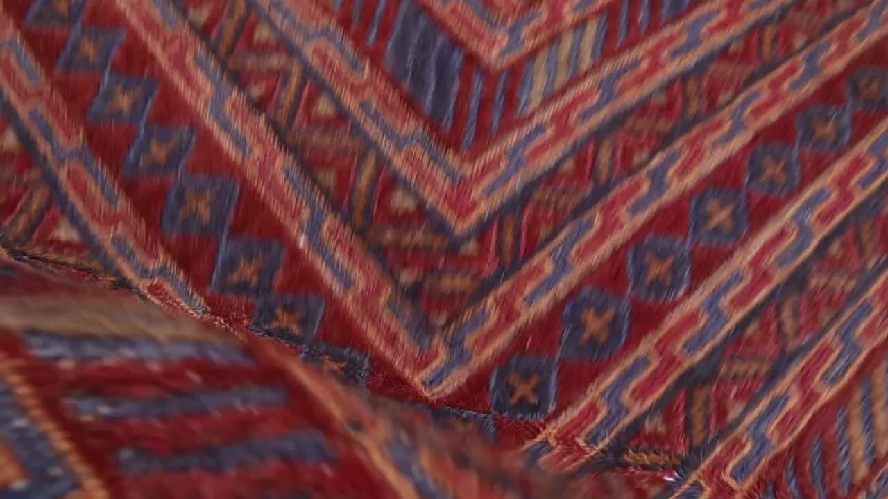 vintage Afghan【アフガンラグ】barjasta マルチカラー 7x8 ft Antique Barjasta Rug, Handmade Wool Rug, Turkmen Tribal Rug