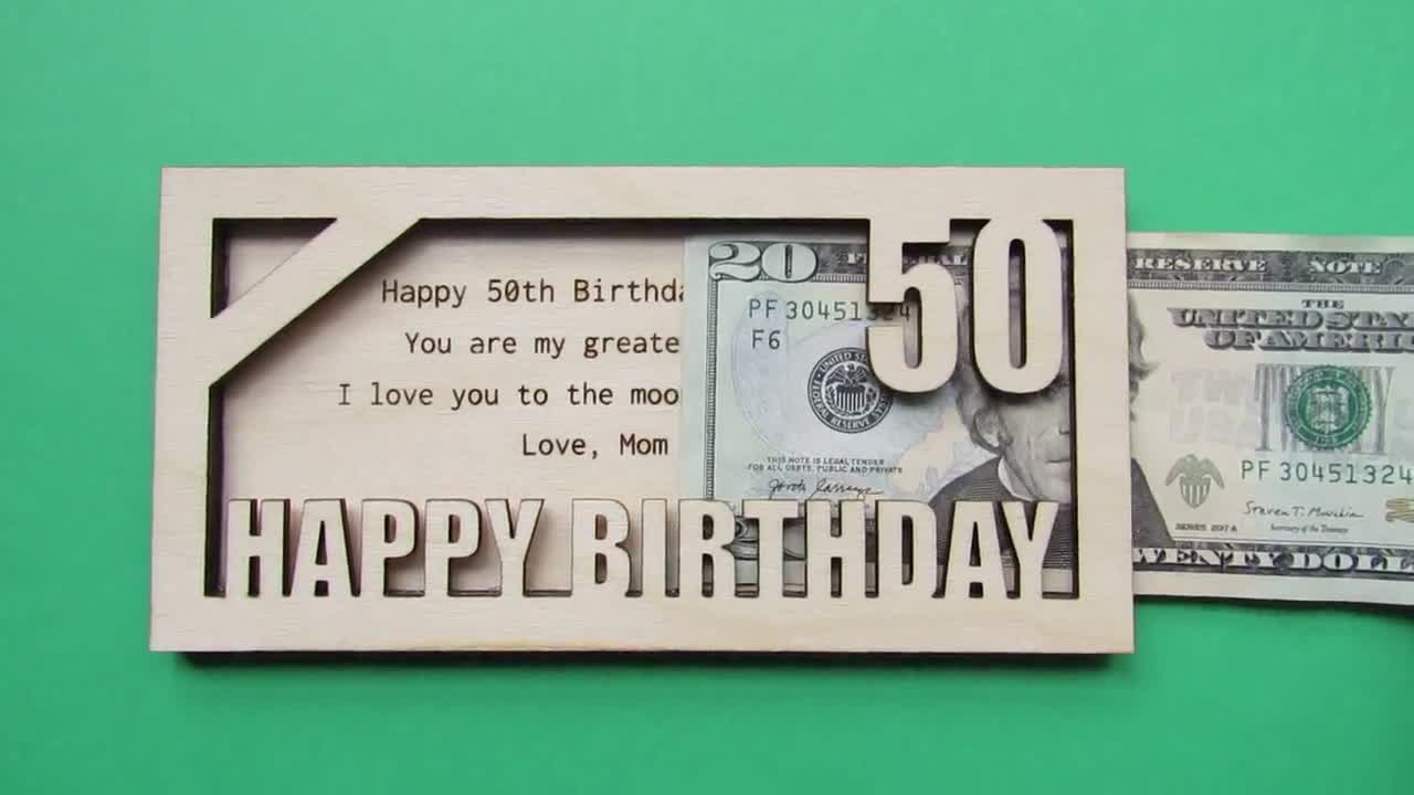 Happy Birthday Currency Enclosure - Peridot