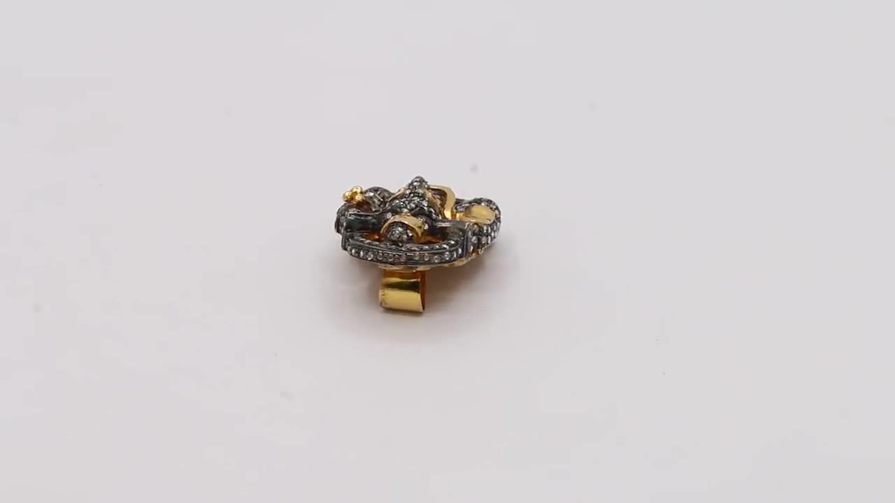 ガネーシャ神 ルビー ダイヤモンド 925スターリングシルバー