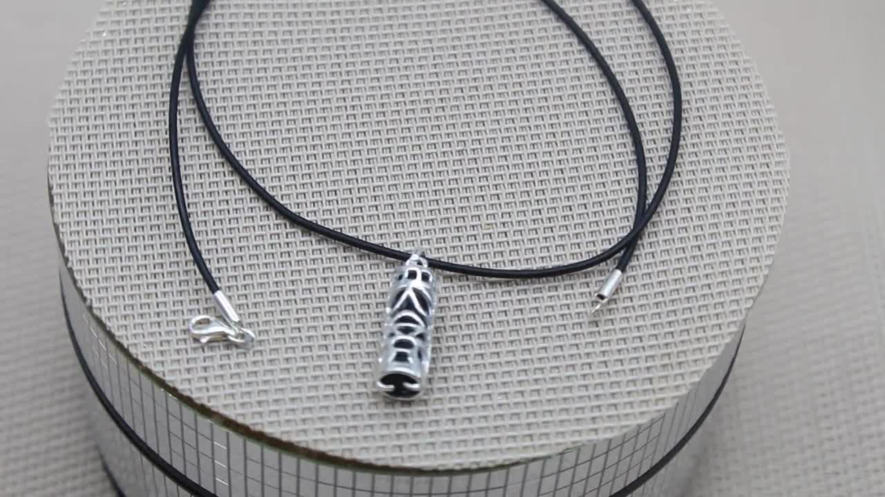 Black Cord Pendant, Tiki Pendant, Onyx Pendant, 925 Silver Pendant, Black  Leather Necklace, Maori Pendant, Tahitian Jewelry