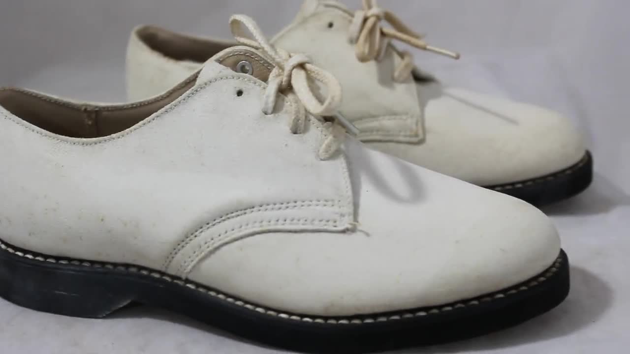 Toddler Boy's White Dress Shoes - 50s 60s Boys Sueded