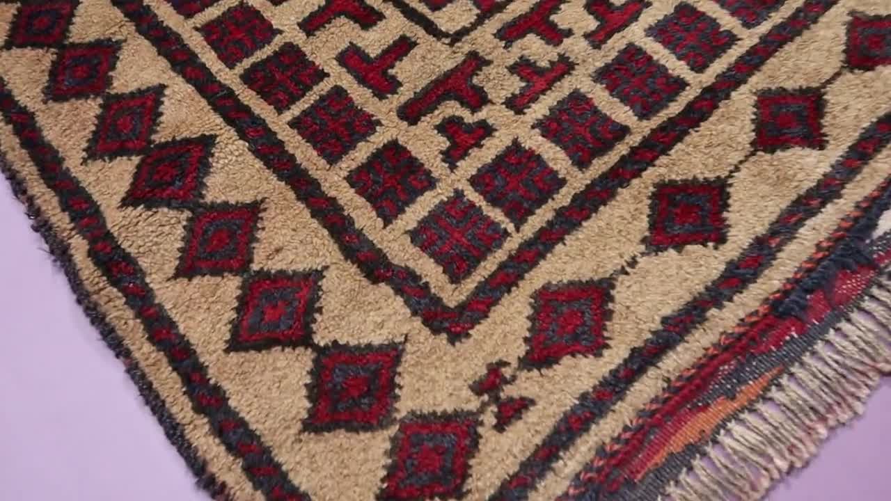 アフガニスタンハンドメイドトライブルラグ アンティークアートラグ アフガニスタン トライバル 部族絨毯