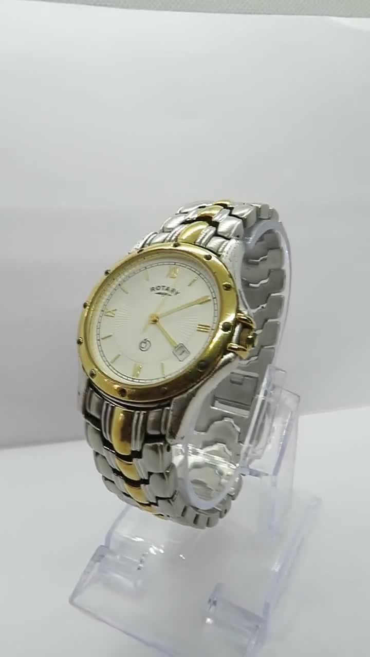 Vintage Rotary Watch / Quartz Watch / White Faced Watch