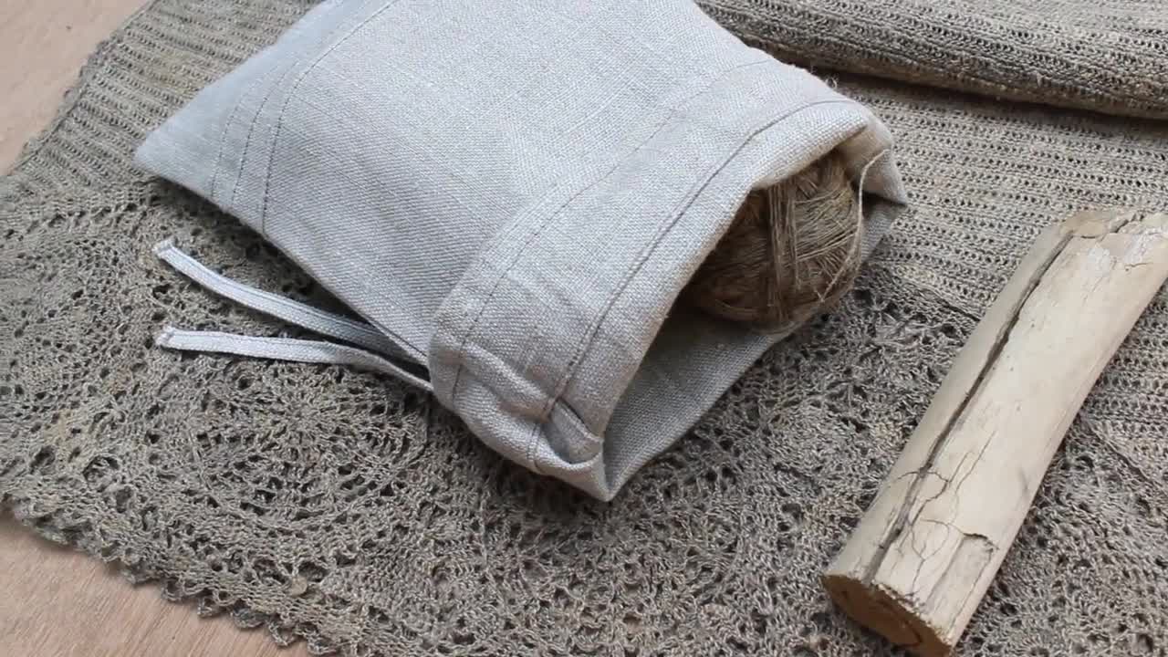 Borsa per il pane in lino stonewashed, borse di tela, custodia con  coulisse, borsa per la lavanderia, conservazione degli alimenti, borsa per  giocattoli in lino, cucina a rifiuti zero, regalo 