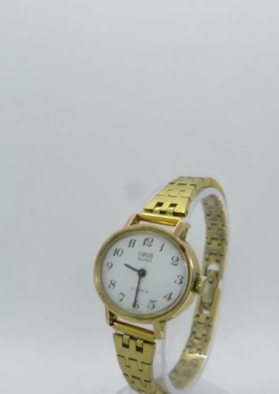 Vintage Oris Swiss Watch Art Deco Mechanical Watch Womens Gold