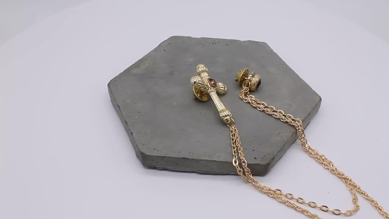 Spilla A Catena In Argento Fatta A Mano: Spilla Da Bavero Da Uomo - Foto 9