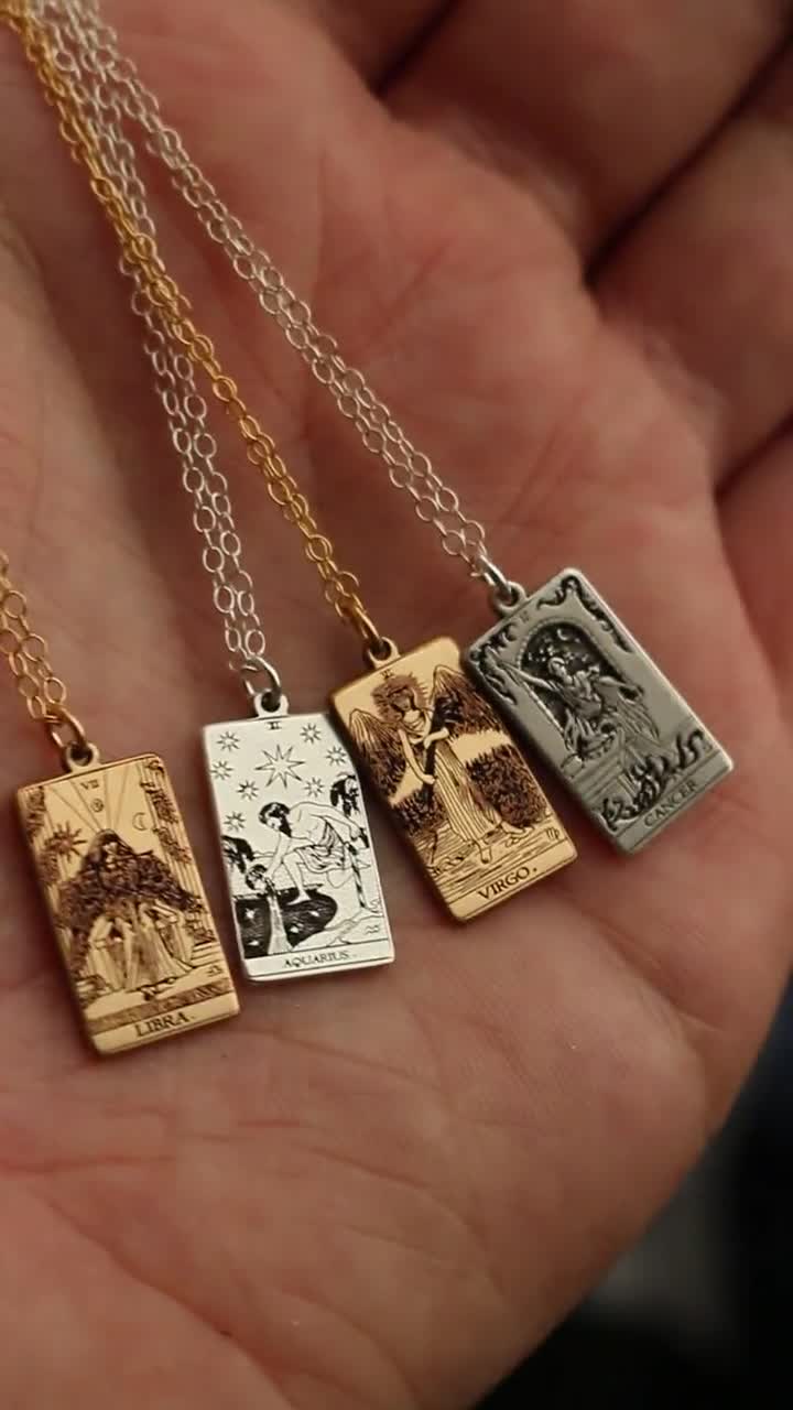 Tarot Necklace ,Tarot Necklace in Box Chain Style , Spiritual