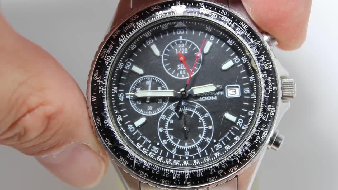t*u様 SEIKO 7T92-0CF0 FLIGHTMASTER クロノグラフ Seiko Flightmaster Pilot 7T92-0CF0 Quartz Chronograph Blue