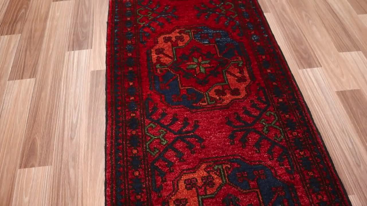 ヴィンテージ 2x5 ランナーラグ - 1'9x5'3 フィート トルクメン テッケ