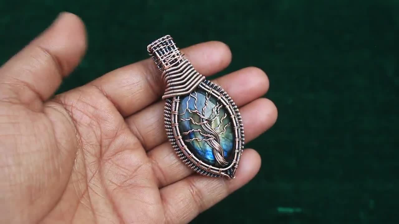 Spectacular Life of Tree Pendant, AAA++ Blue Fire