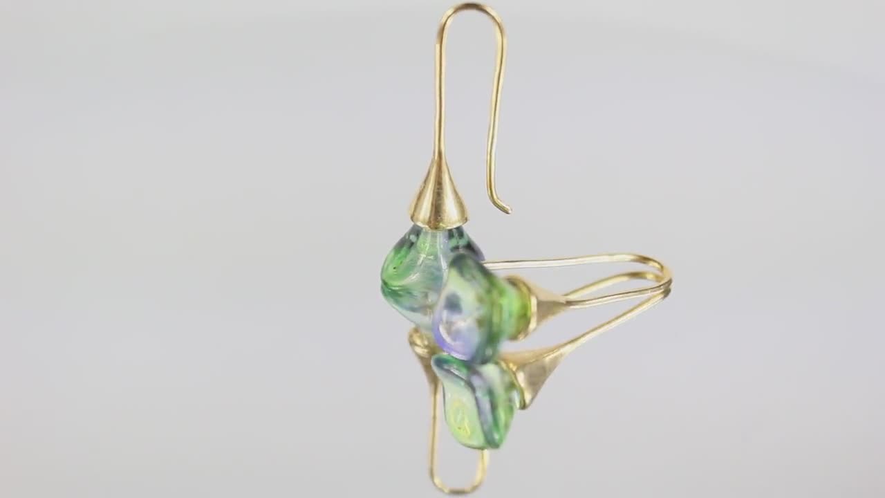 Orecchini in rilievo Mardi Gras per le Donne Viola Verde Oro