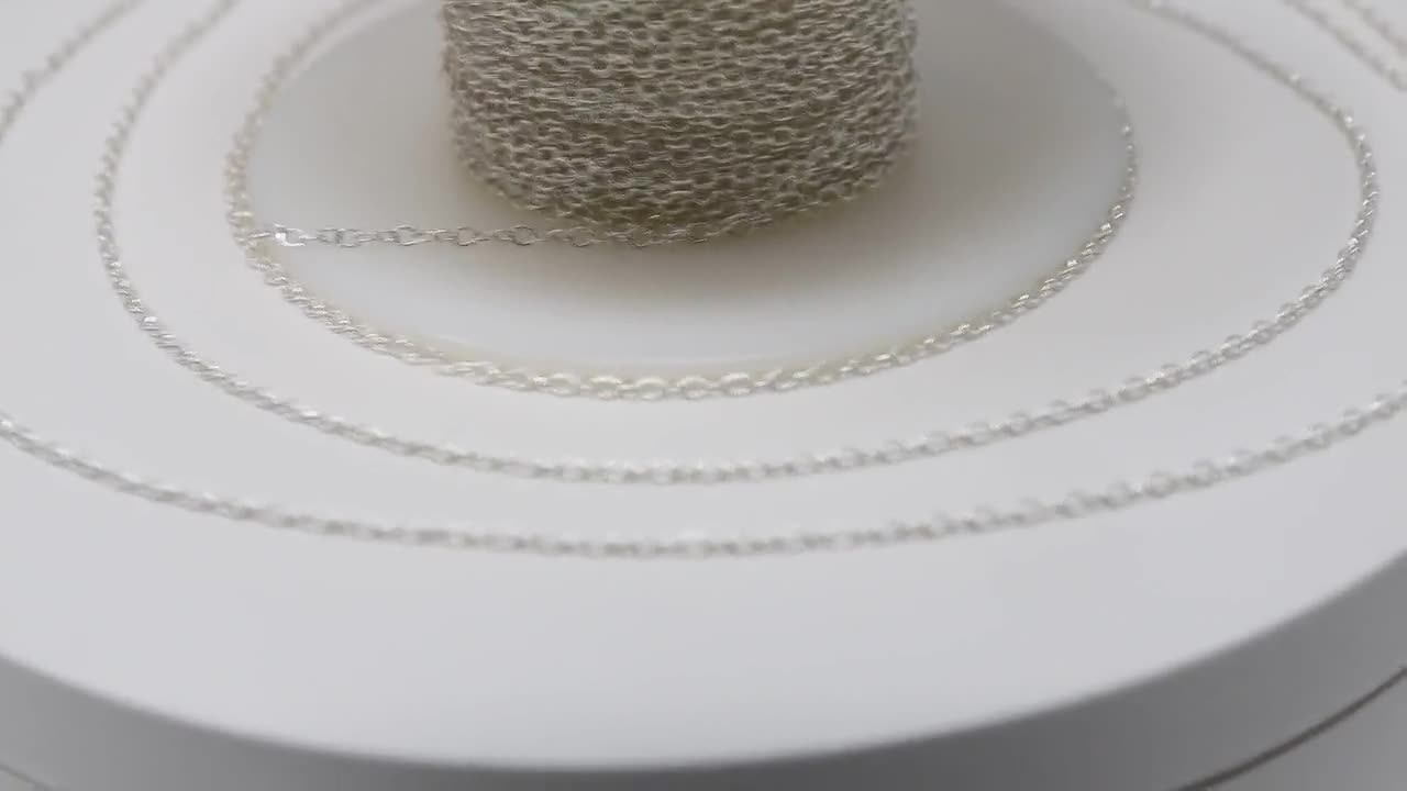 Sterling Silber Flachkabel Kette 2 Mm X 1.5 Mm ~ Am Fuß