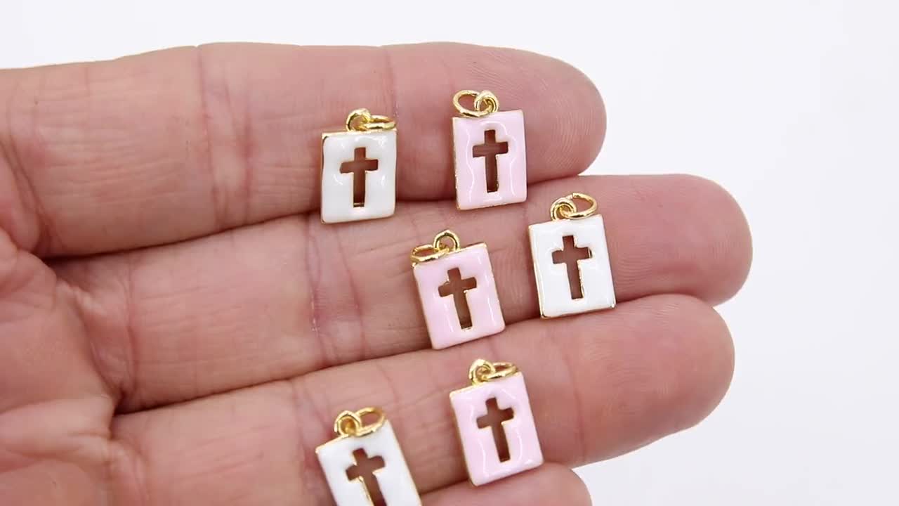 BULK 50 Cross Bright Gold Plated Charms GC2443 