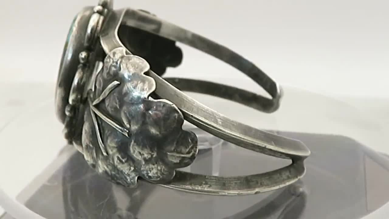 ヴィンテージ ナバホ スターリング シルバー ターコイズ カフ