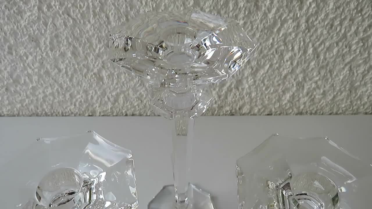 Candeliere vintage COLLE portacandele in cristallo al piombo cristallo di  vetro -  Italia