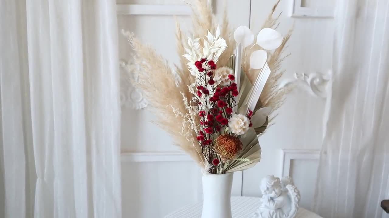 80pcs Bouquet di erba naturale di pampa, decorazione di fiori secchi,  piante soffici, decorazioni per vasi, disposizione della tavola di nozze a  casa Boho - AliExpress