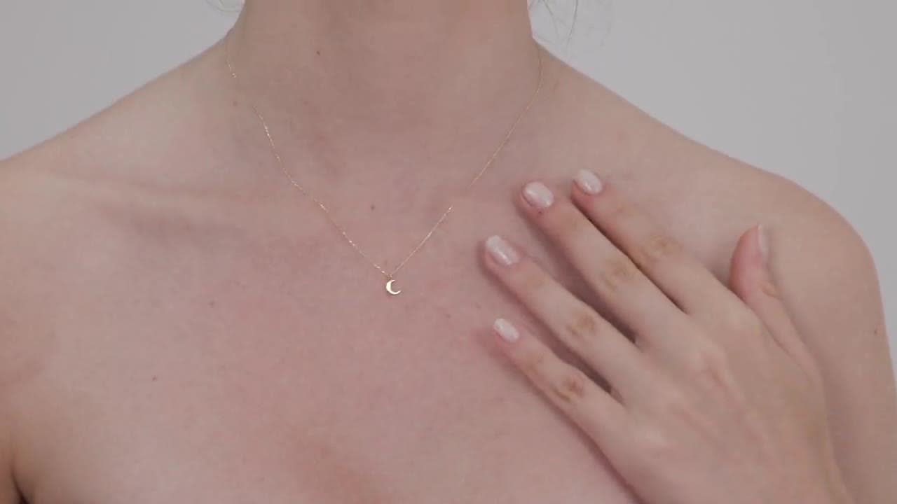 Tasiso Collana Donna Con Ciondolo Luna E Stella - Placcata Oro 14K, Gioiello Minimalista A Forma Di Mezzaluna E Stella Di David, Catena 33,8+5,1 Cm