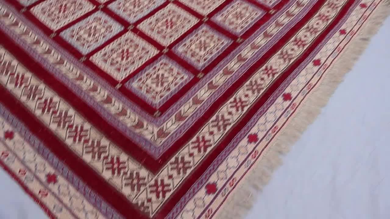 5x6'5フィートのアフガンヴィンテージラグ、ハンドメイドウールラグ