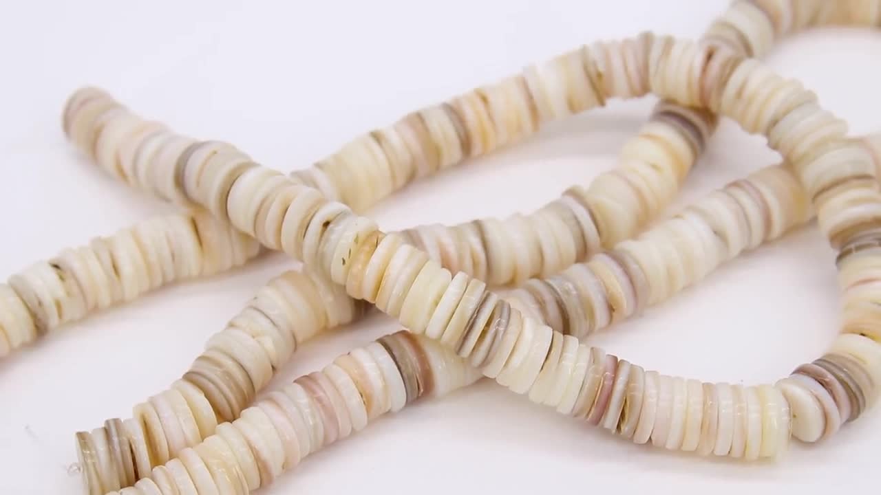 Mother of Pearl Coins,coin Beads,natural Beads,shell Beads,brown