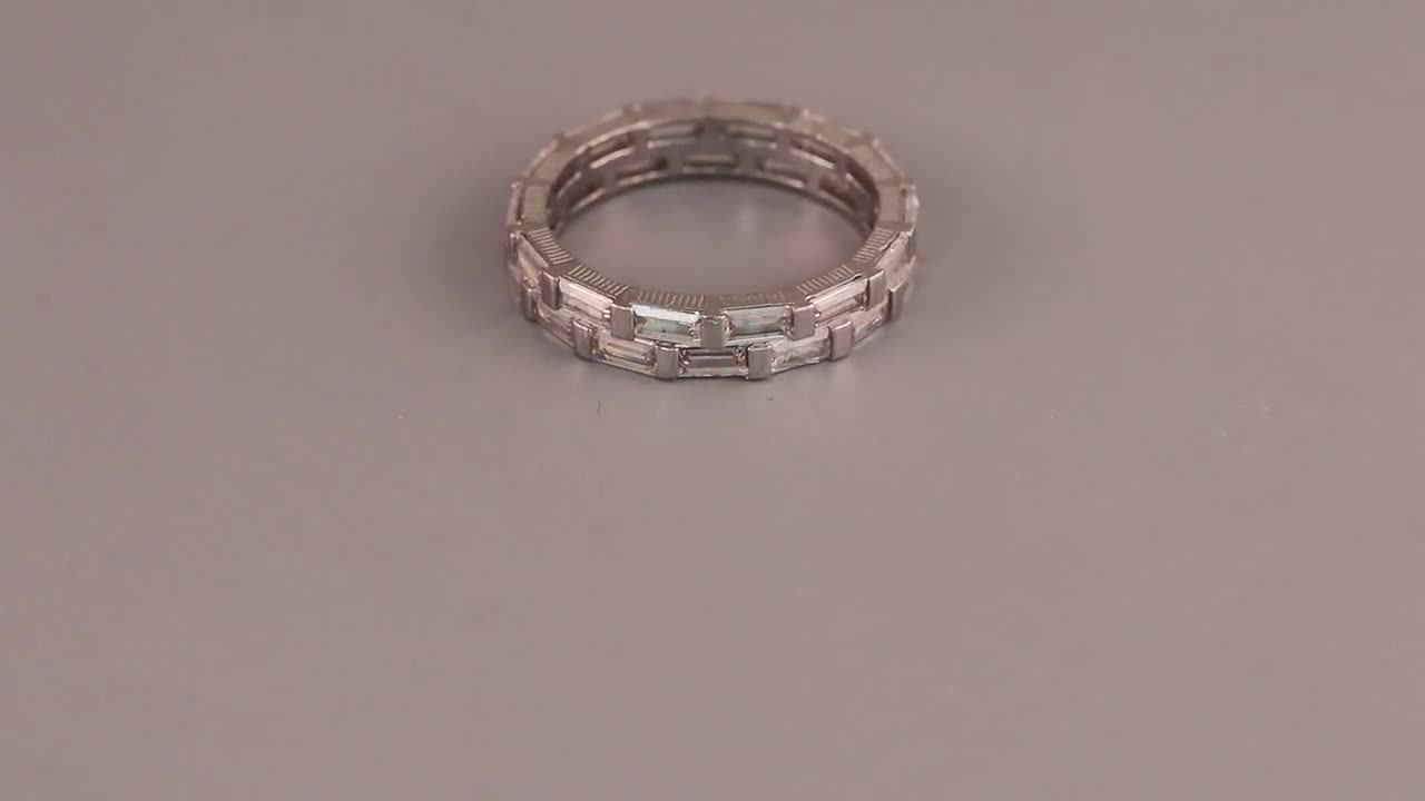 Anello Veretta Eternity Argento 925 Zirconi 3mm Brillante Rodiato - Foto 2