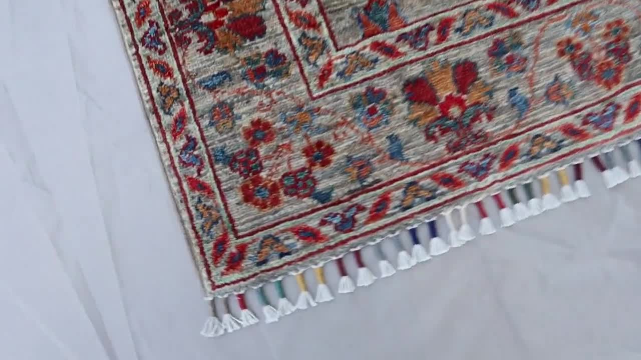 アフガニスタン スルタニ ラグ 4x6: ハンドメイド ウール トルクメン