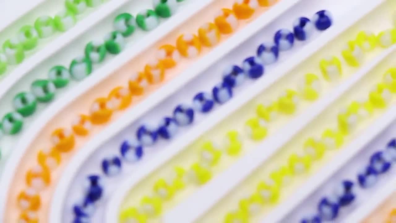 540 Perline In Vetro Smerigliato 6 Mm Con Glitter - 9 Colori Per Creazione Gioielli Fai Da Te