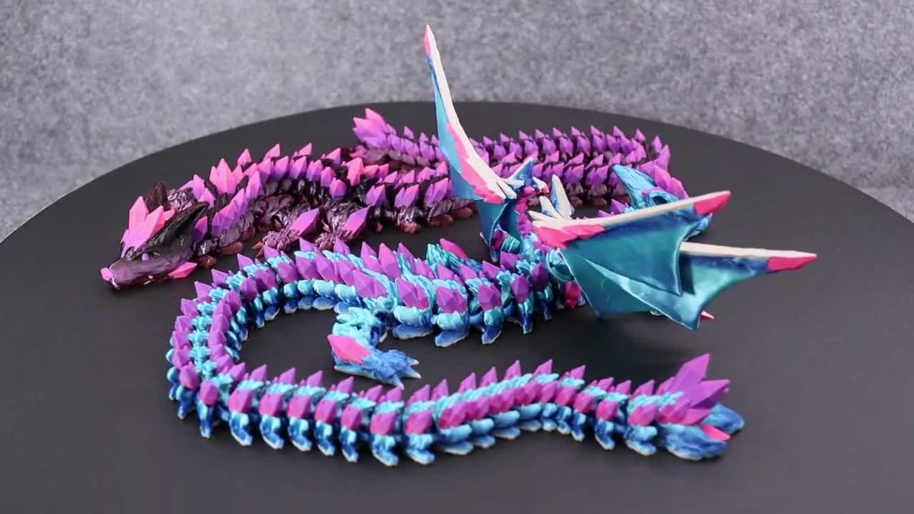 Crystal Wolf Dragon 51 Cm With and Without Wings - Movable
