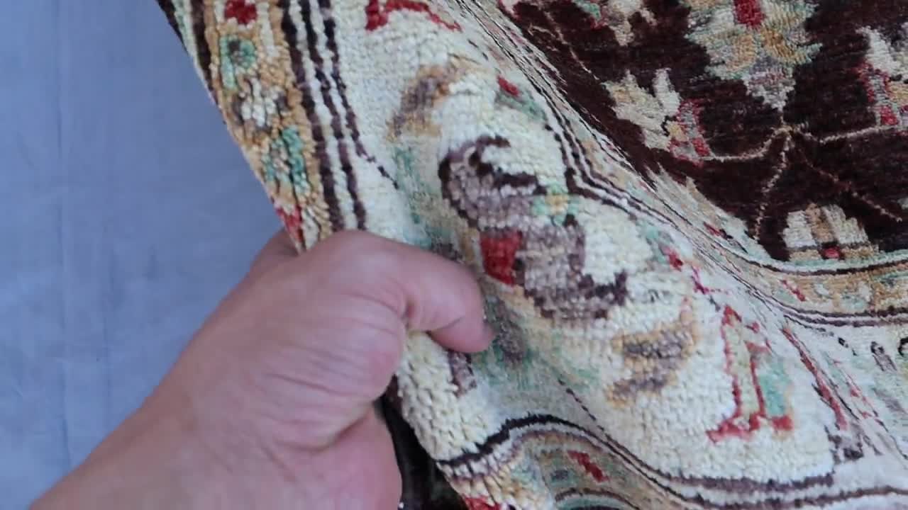 2'6x4'4フィートのアンティーク風色褪せたラグ、ハイパイルのソフトな