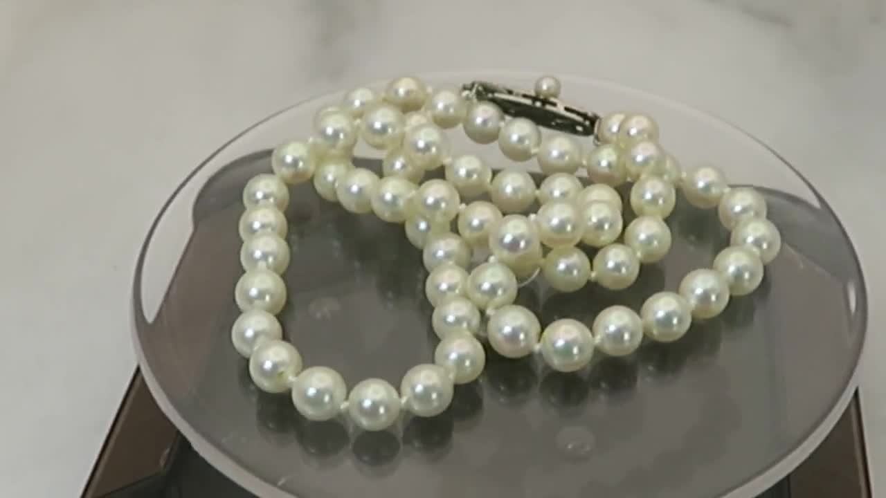 Vintage Mikimoto Pearl Strand Graduated 16.5 Inches Necklace