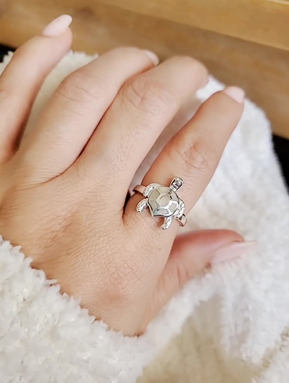 92.5 Sterling silver tortoise ring for unisex finger ring