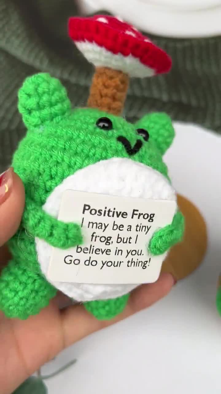 Grenouille Positive Au Crochet – Grenouilles Au Crochet Avec Cartes D'affirmations Positives, Soutien émotionnel Et Inspirant En Laine Pour Décorations De Fêtes