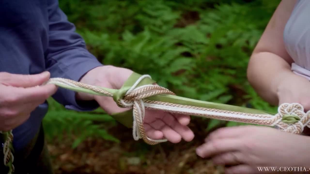 Handfasting Cord: Talisman Bespoke Celtic Love Knot Wedding Cord With  Crystals in Taupe and Bronze Can Be Customised 