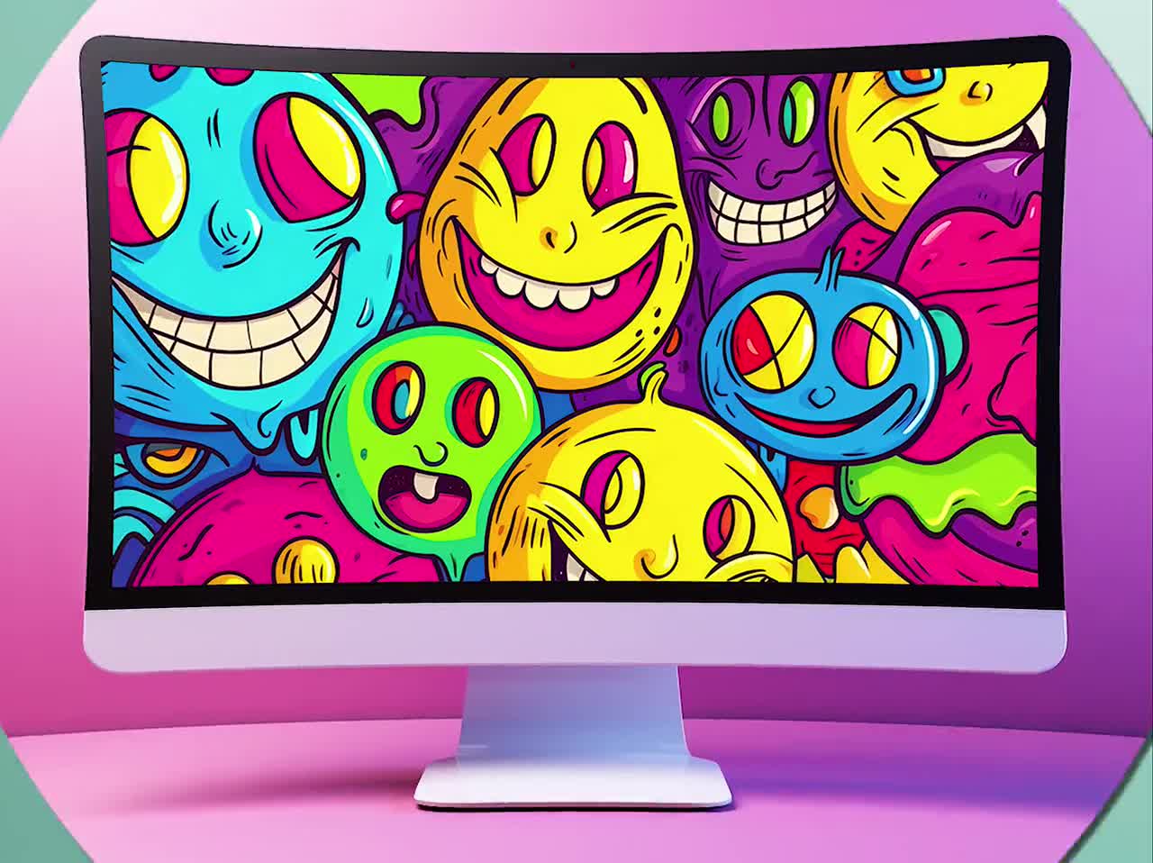 Trippy Smiley Toon Wallpaper 16 Digital Download Backgrounds Psychedelic  Phone Background Trippy Emoji Desktop Wallpaper Trippy Lockscreen, image size:1280x958