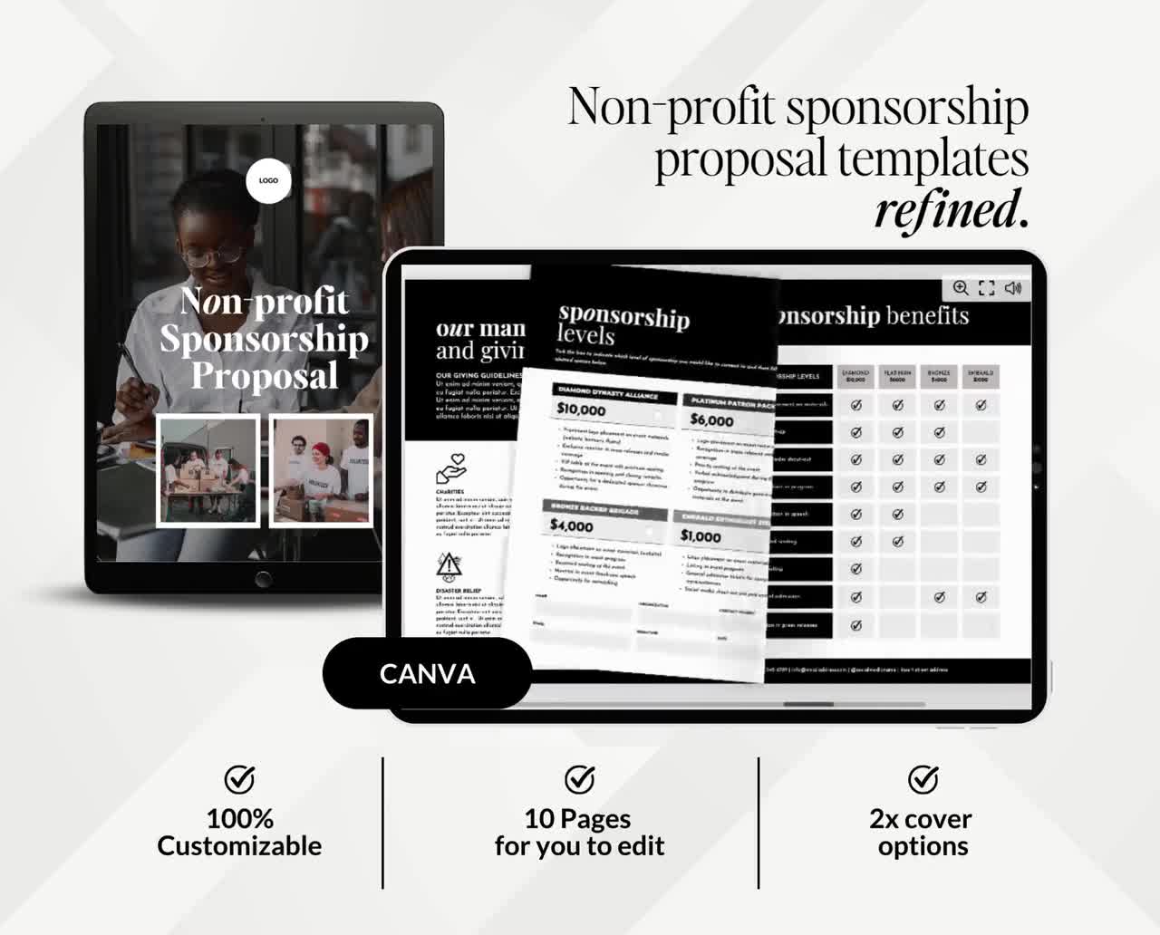Non-profit Event Sponsorship Package: Canva Template (8.5x11in) video poster