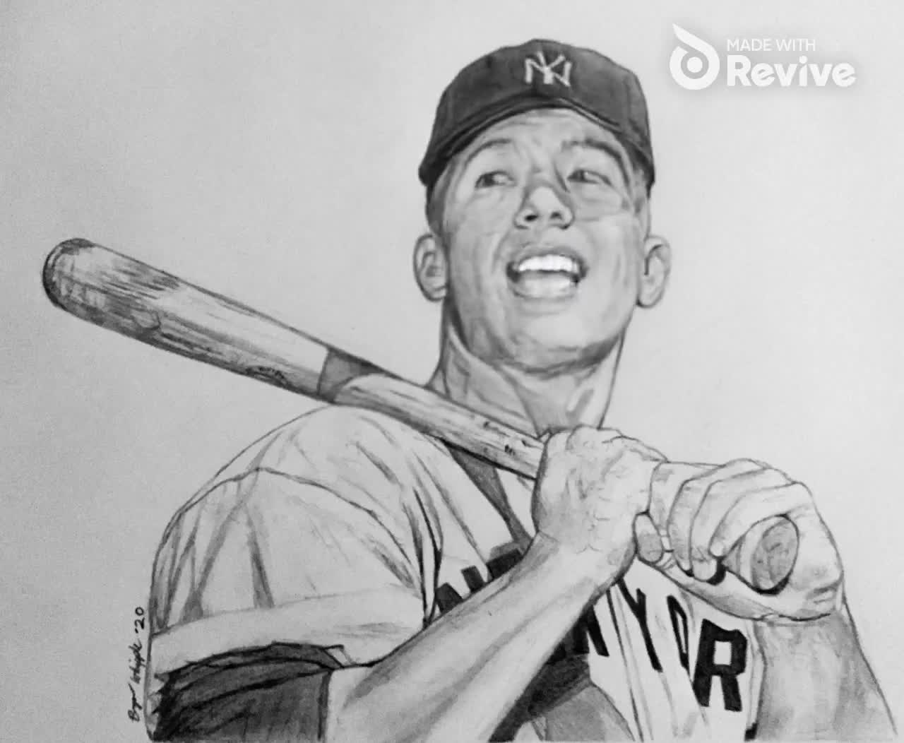 New York Yankees Batter Mickey Mantle Art Print