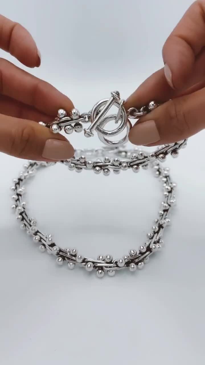 Sterling Silver Bracelet, Chunky Silver Bracelet, Silver
