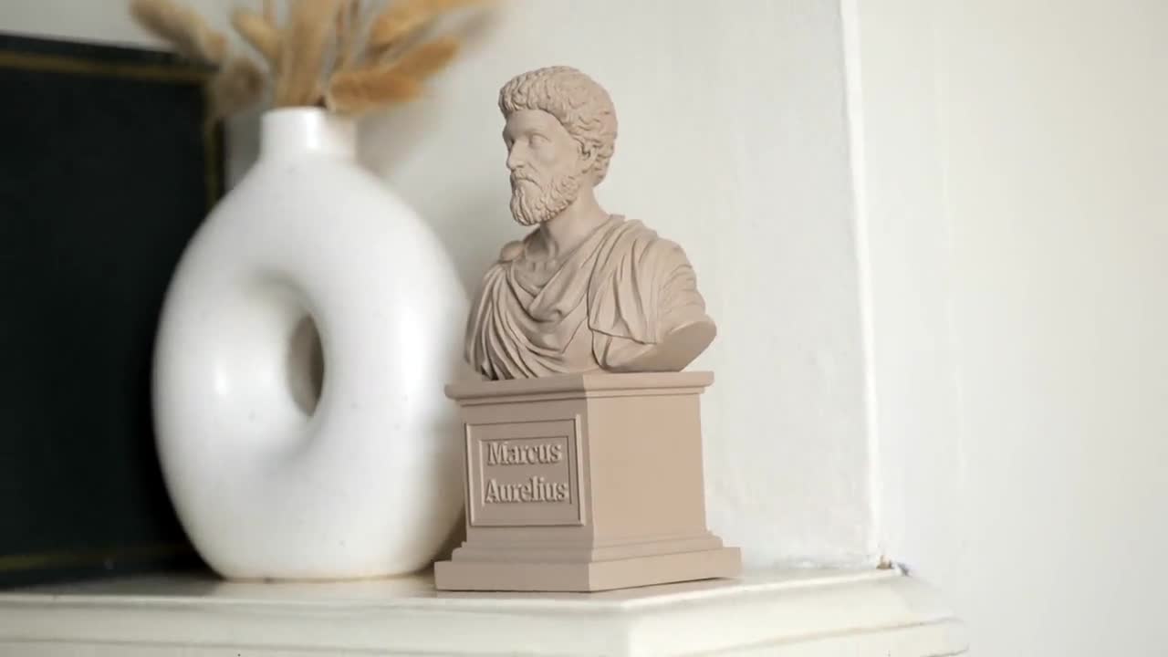 Marcus Aurelius Bust Sculpture Statue, Stoic Bust Sculpture, Stoicism Bust  Resin and Hand-painted Finish, Marcus Aurelius Figure Stoic Gift 