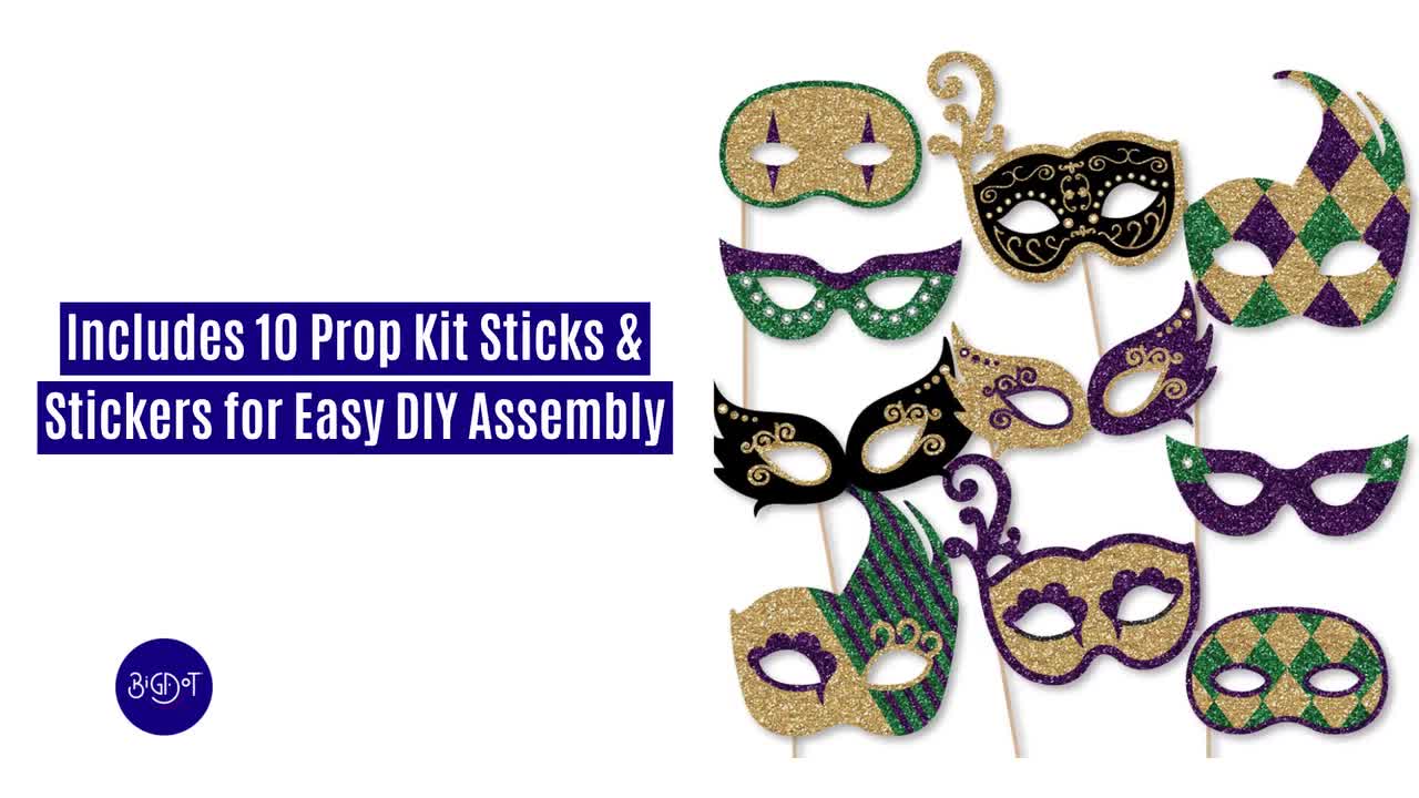 Big Dot of Happiness big dot of happiness masquerade - table decorations -  venetian mask party fold and flare centerpieces - 10 count