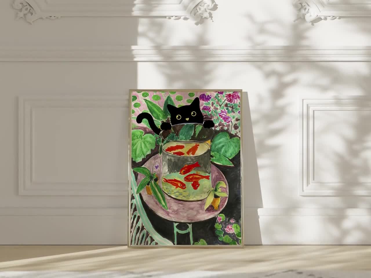 Buy Henri Matisse Gold Fish With Black Cat Poster, Henri Matisse