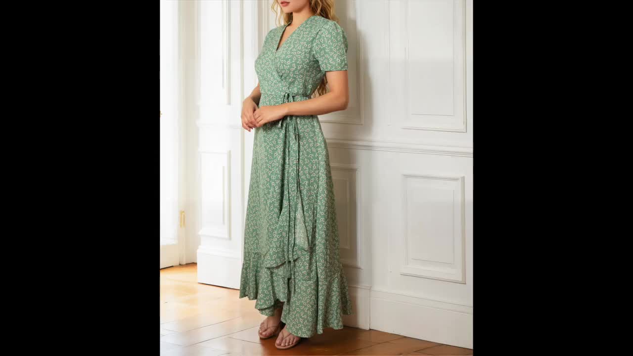 Maxi Wrap Dress Sewing Pattern: Women's PDF (XS-XXXL) +