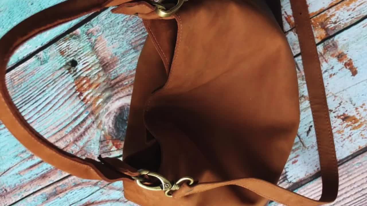Leather bag shoulder strap - SHORT fixed length TAN — HOLMgoods