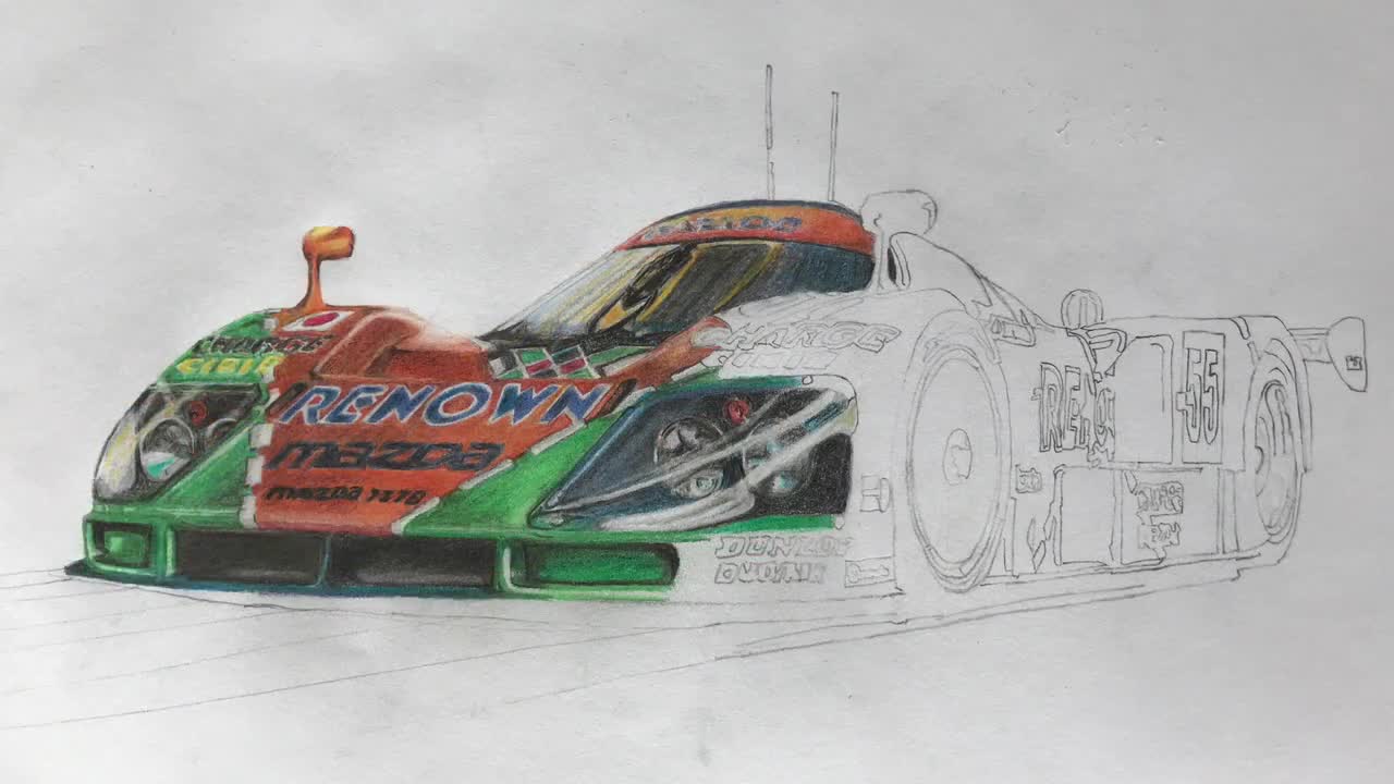 MAZDA 787B Illustration Drawing By Alain Jamar Pixels