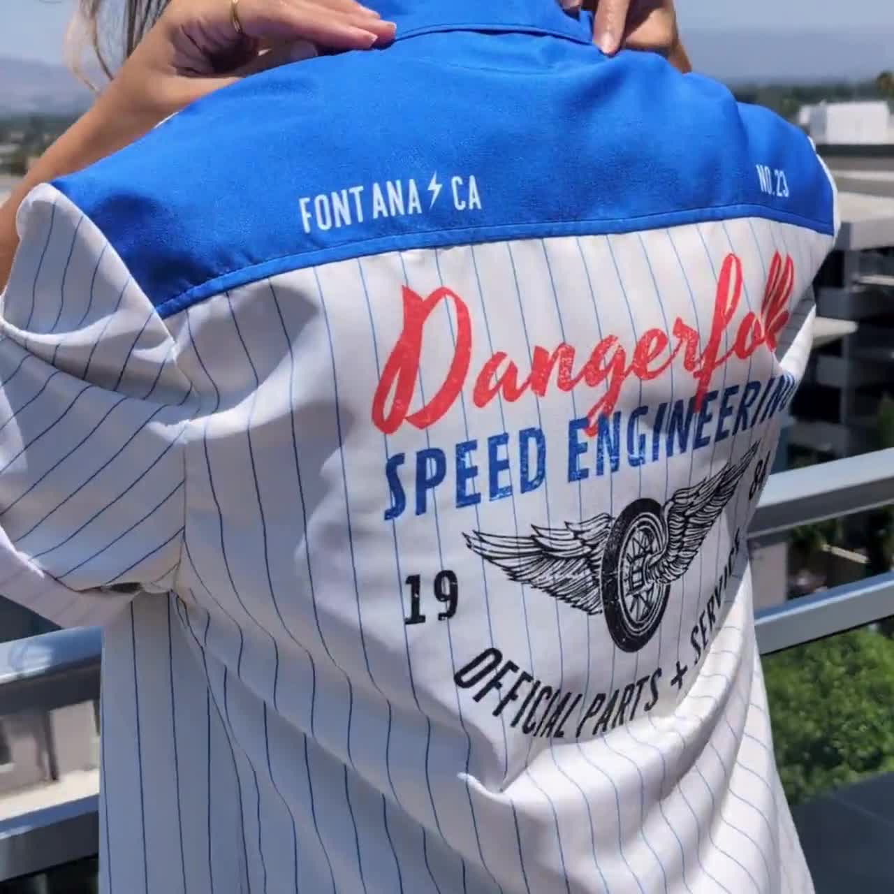 Retro Striped Bowling Shirt - Vintage Mechanic Style