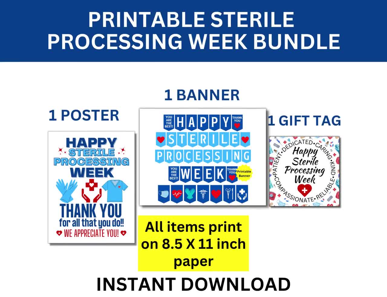 Sterile Processing Tech Week Printable Gift Tags SPD Tech 