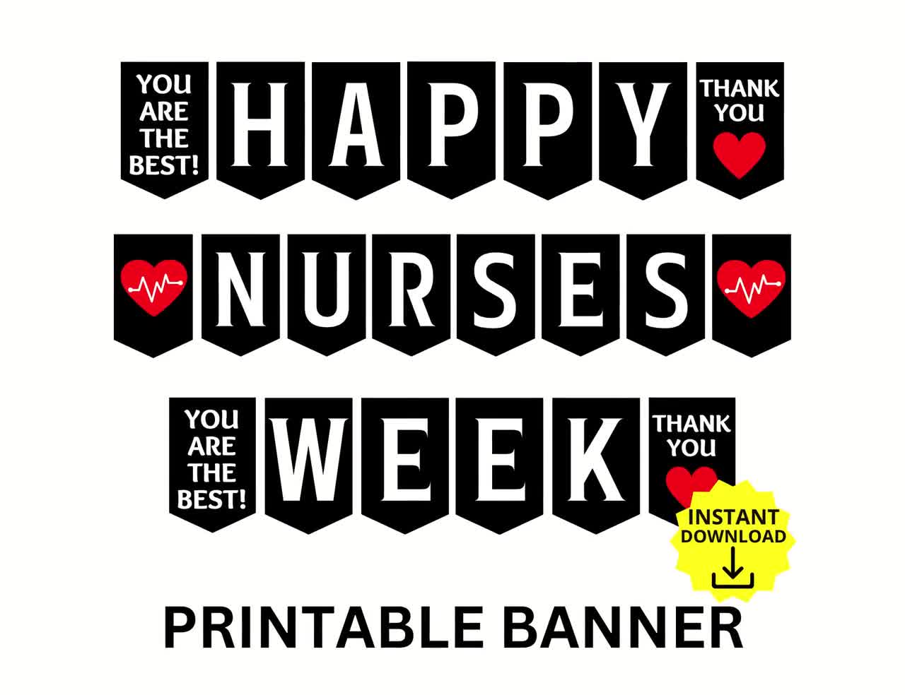 Nurses Week Printable Banner, Happy Nurses Week Sign, Nurse Appreciation Week, Nurses Week Gift, RN Appreciation Party, Nurses Week Gift - Etsy for Free Printable Nurses Week Banner