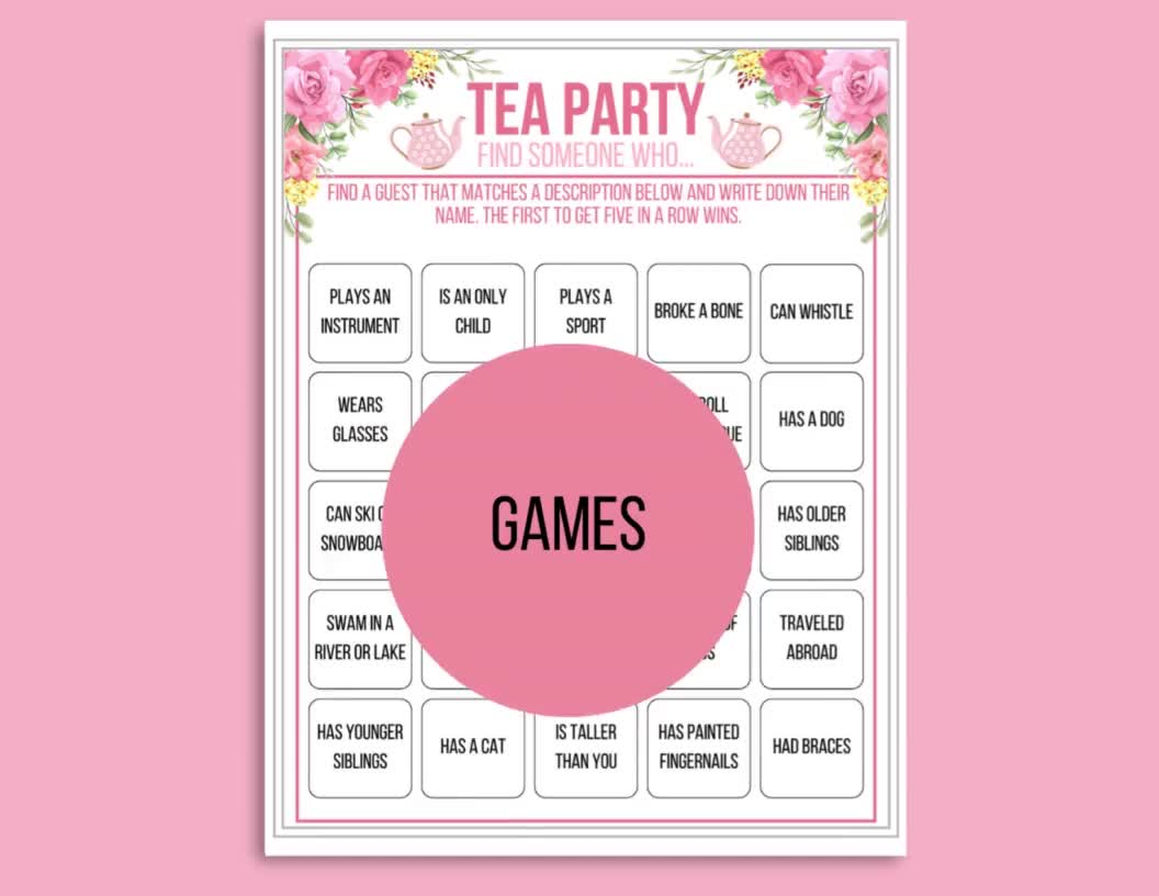 Tea Party Games Printable Bundle, Tea Party Activities, Ladies Tea Party  Games, Tea Party Bundle, Garden Tea Party, Kids Tea Party Birthday