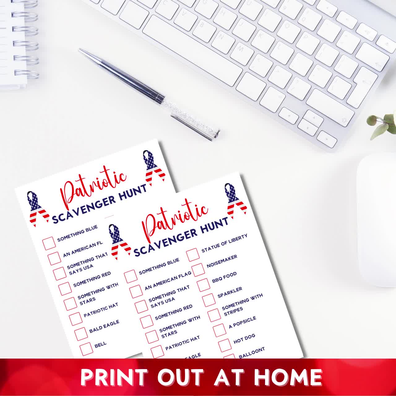 Patriotic Scavenger Hunt Game Printable Memorial Day Party -  UK