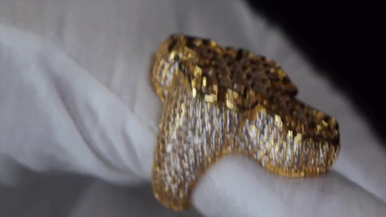 Anillo De Cruz De Diamantes De Oro / Anillo De Cruz Para Hombre / Anillo De Cruz De Diamantes De Talla Baguette / Anillo Helado Para Hombre / Anillo Helado De Oro / Anillo De Cruz De Hip Hop